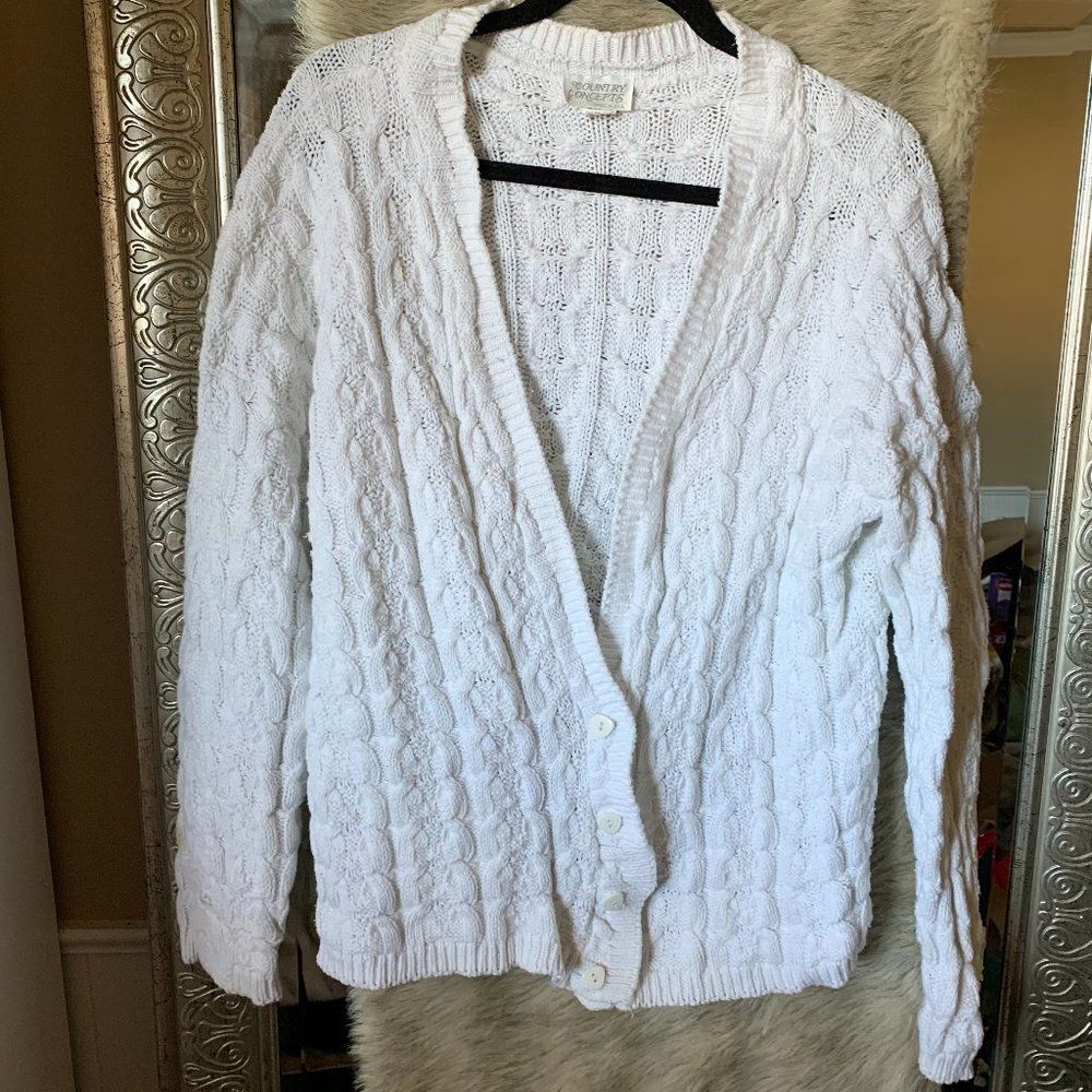 OS vintage white cardigan